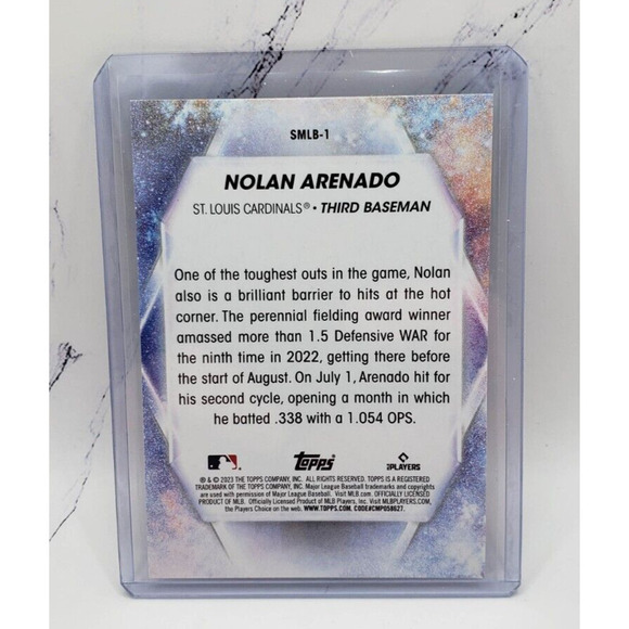 2023 Topps Series 1 Stars Of MLB #SMLB-1 Nolan Arenado St Louis Cardinals - Picture 2 of 4